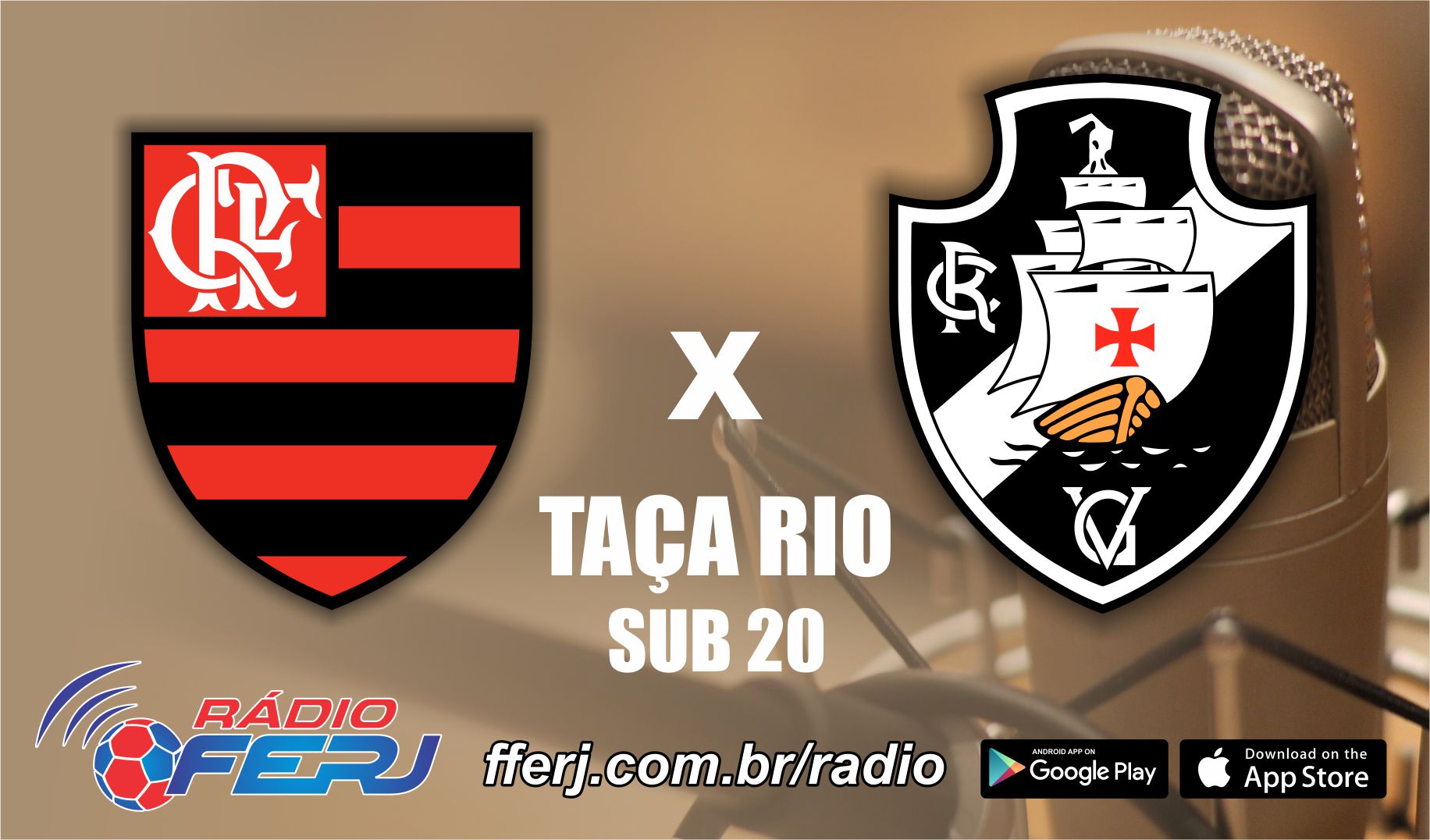 Rádio FERJ transmite Flamengo x Vasco, pela semifinal da Taça Rio Sub-20