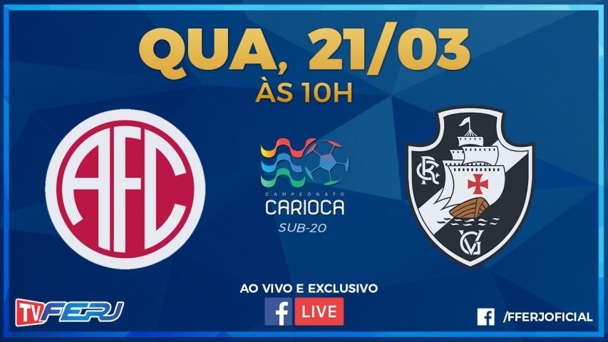 AO VIVO: America x Vasco, pela Taça Rio Sub-20