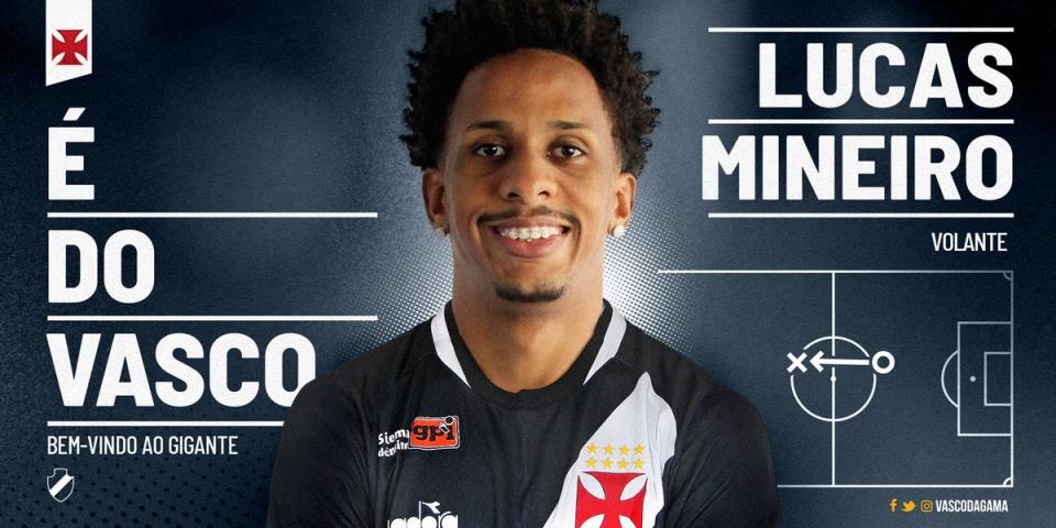 Vasco confirma Lucas Mineiro como reforço