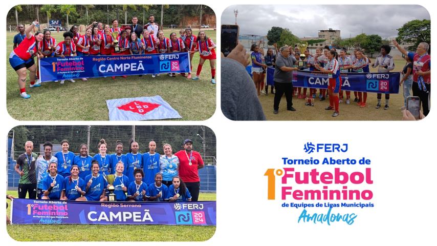 Três campeões regionais no Torneio Aberto de Futebol Feminino de Equipes Amadoras